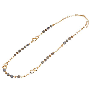 Gold & Grey 'Venus' Semi-Precious Stone Crystal Long Necklace