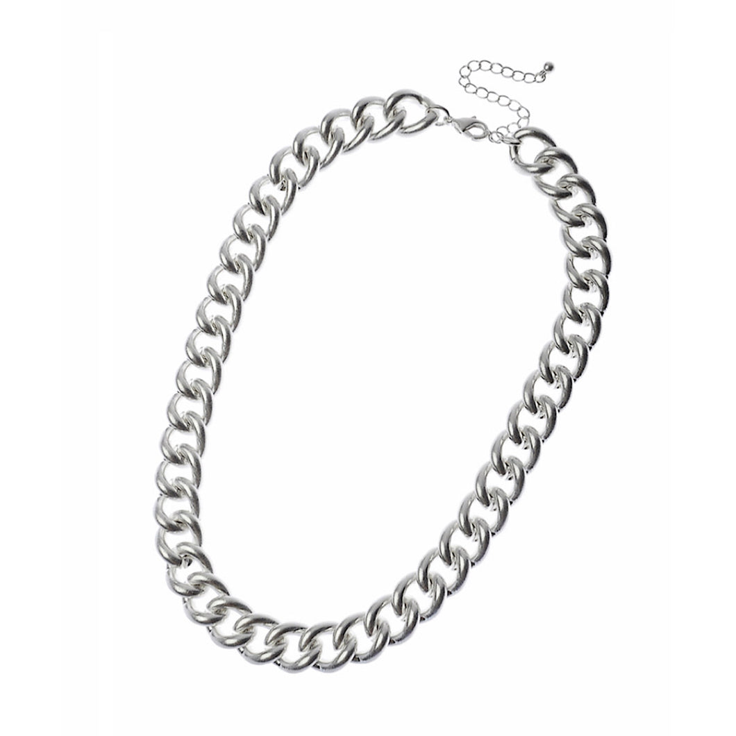 Silver Curb Chain Necklace