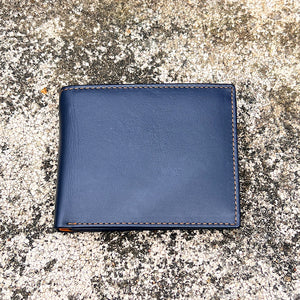 Gents Navy & Tan Soft Leather RFID Wallet By 'Zen' | 12 Card Slots
