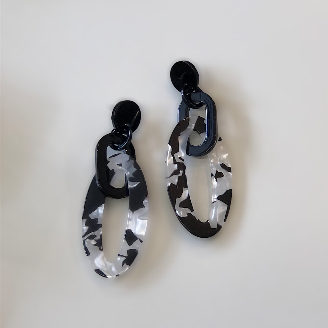 Black & White Resin Earrings
