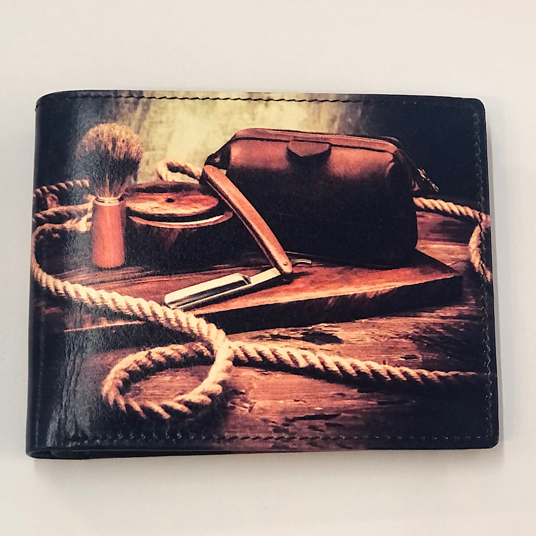 Leather Printed Shaving Kit Wallet