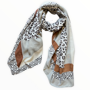 Leopard Print with Boarder Scarf/Sarong