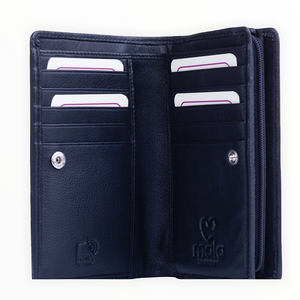 Black Sienna Compact Leather RFID Purse