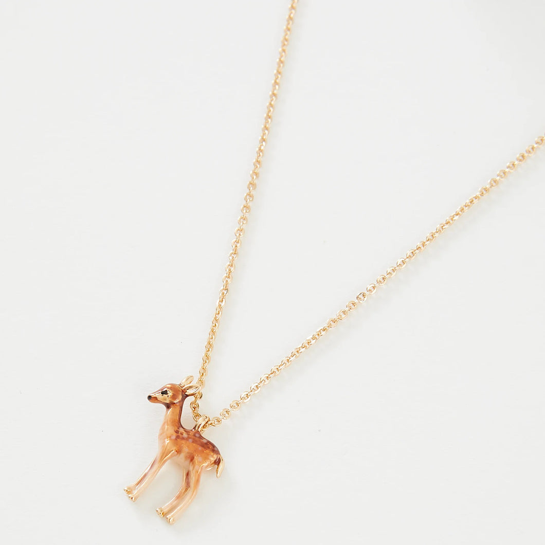 Enamel Fawn Necklace