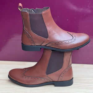 Tan Leather Chelsea Style Ankle Boots
