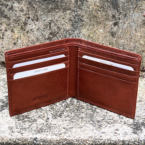 Gents Tan Leather RFID Wallet By 'Oak' | 8 Card Slots