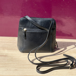 Small "Giulia" Italian Leather Crossbody Bag | Navy