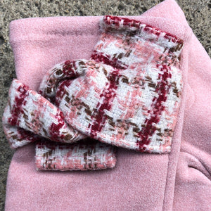 Pink Check Bow Knot Gloves