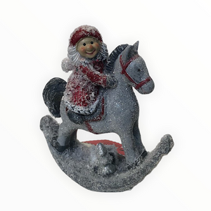 Nordic Santa Claus Helper on A Rocking Horse