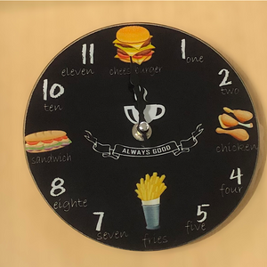 "Food" Glass Clock