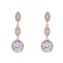 Load image into Gallery viewer, Lady Edith Gold Crystal Drop Earrings
