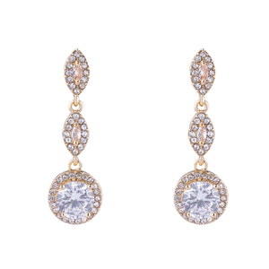 Lady Edith Gold Crystal Drop Earrings