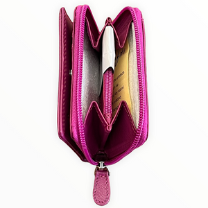 Fuchsia Small 'aka Holiday' Leather RFID Purse