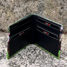 Load image into Gallery viewer, &#39;Retro&#39; Horse Racing Print Leather RFID Wallet (open)
