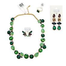 Load image into Gallery viewer, Striking Green Jewelled Statement Necklace

