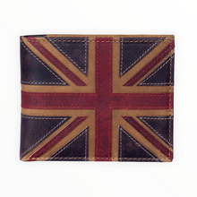 Load image into Gallery viewer, Gents Brown Union Jack RFID Leather Wallet
