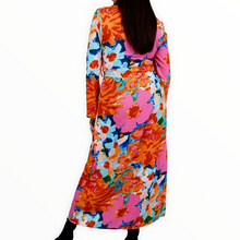 Load image into Gallery viewer, Pink &amp; Orange Long Floral Print Dress

