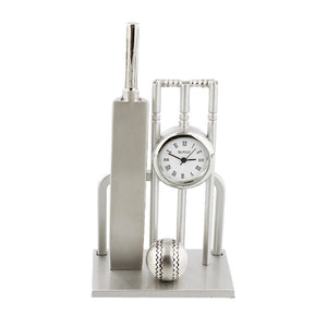 Miniature Clock - Cricket Set Brushed Silver