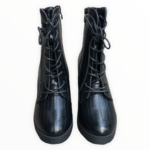 Dior-Rissimo Short Black Croc Print Boots