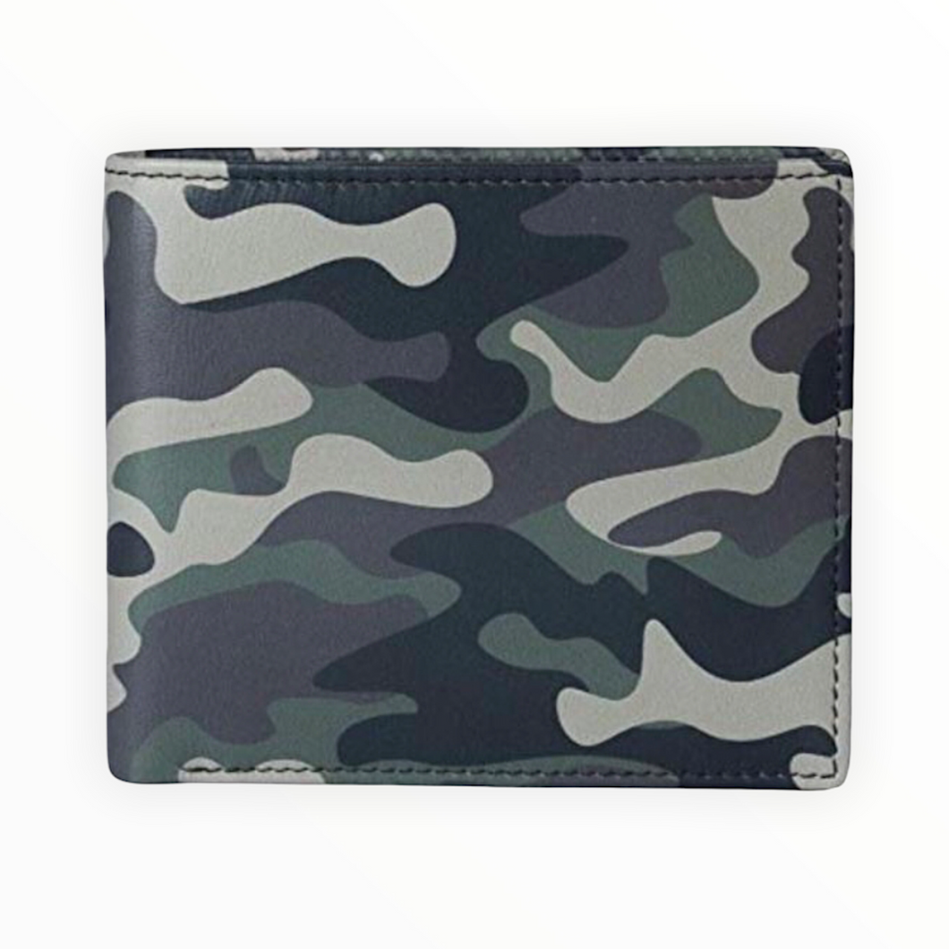 Leather Camouflage Printed RFID Wallet