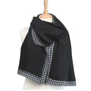 Pashmina Style Scarf with Dogtooth Trim