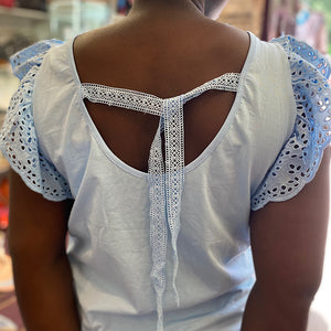Broderie Anglaise Top | Powder Blue