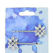 Load image into Gallery viewer, Crystal Floral Hair Slide - Pack of 2pcs
