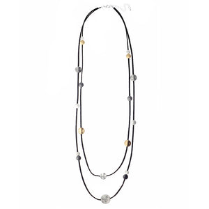 Long Matt Mix Metal Necklace