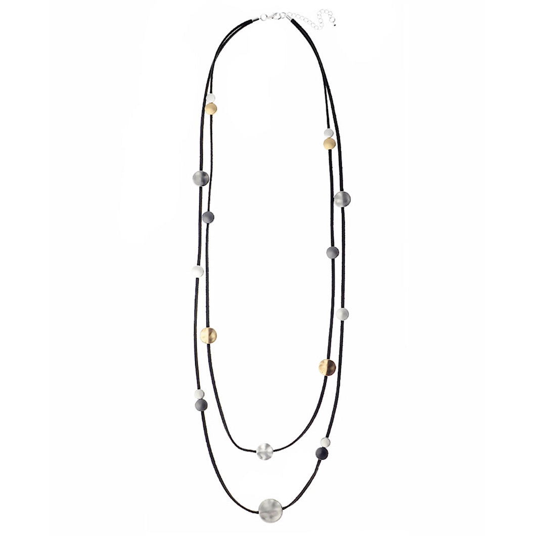 Long Matt Mix Metal Necklace