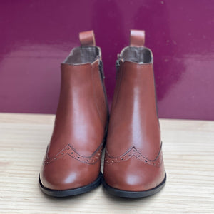 Tan Leather Chelsea Style Ankle Boots