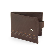Load image into Gallery viewer, Gents Brown Leather Tab Wallet With Colour Stitch

