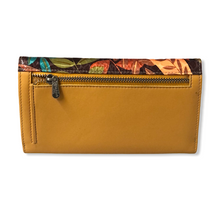 Load image into Gallery viewer, Ladies Mustard Tropical Leaf Leather Purse
