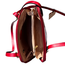 Load image into Gallery viewer, 2 in One &quot;Caterina&quot; Italian Leather Shoulder Bag &amp; Backpack | Blood Red
