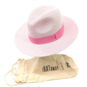 Soft Pink Panama Foldable Hat