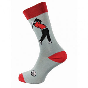 Luxurious Men's Bamboo Socks | Red, Grey & Black Golfer