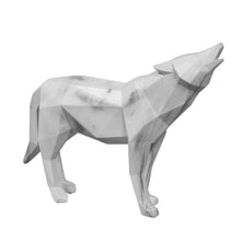 Load image into Gallery viewer, Marble Effect Howling Wolf Figurine
