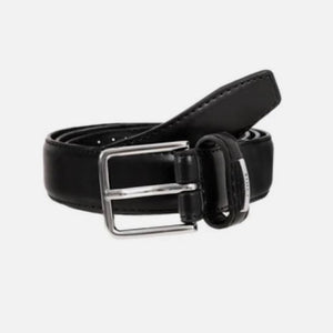 Men's Plain Black Leather Belt By Dents