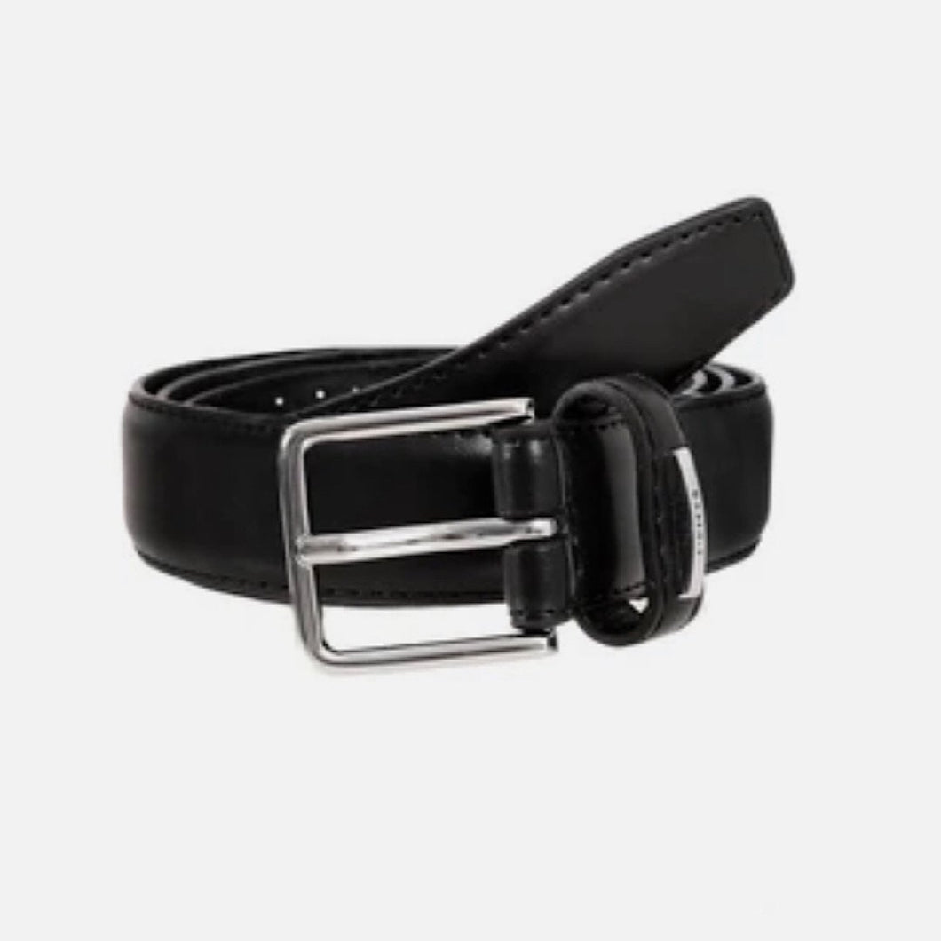 Men's Plain Black Leather Belt By Dents