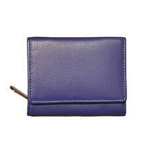 Load image into Gallery viewer, Small Full Flap Leather RFID Purse | Purple
