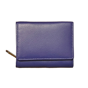 Small Full Flap Leather RFID Purse | Purple