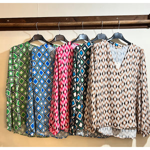 Diamond Print Chiffon Blouse