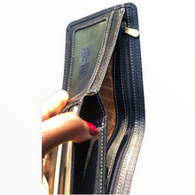 Load image into Gallery viewer, Gents Black Leather &#39;Oak&#39; 6 Card Slots with Coin Section
