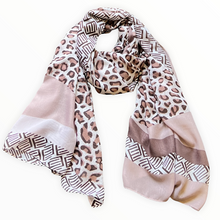 Load image into Gallery viewer, Leopard Print with Boarder Scarf/Sarong
