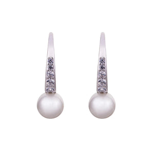 Crystal & Faux Pearl Contemporary Earrings