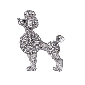 Clear Crystal Poodle Pin Brooch