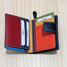 Load image into Gallery viewer, Bestseller Medium Leather RFID Purse | Black Tropical (open)
