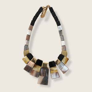 Taupe Metallic Collar Necklace