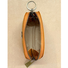 Load image into Gallery viewer, Small Dome Shape Italian Leather Zip Round Purse | Mustard
