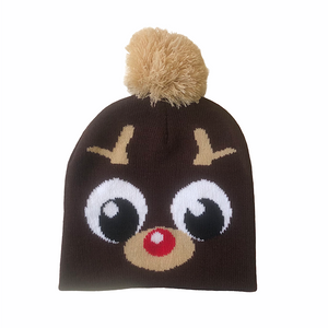 Reindeer Childrens Bobble Hat